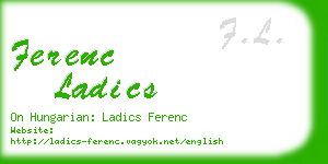 ferenc ladics business card